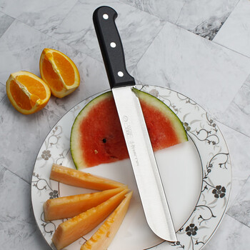 不锈钢西瓜刀厨房家用瓜果刀切哈密瓜刀加长圆头水果刀 黑柄 9.