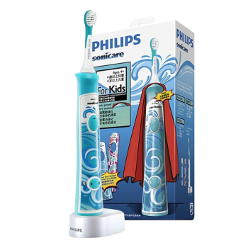飞利浦（PHILIPS） 儿童电动牙刷 4-6岁12岁宝宝充电式声波震动牙刷2种强度(自带刷头*2) 六一儿童节礼物 HX2432/02 泡泡刷 粉色