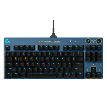 罗技（G） PRO X 机械键盘 RGB背光紧凑式87键迷你有线键盘 gpro海克斯键盘电竞游戏键盘 G PRO海克斯定制尊贵蓝(类茶轴)