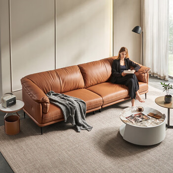 芝华仕cheers真皮沙发意式轻奢直排小户型客厅3061小三人位