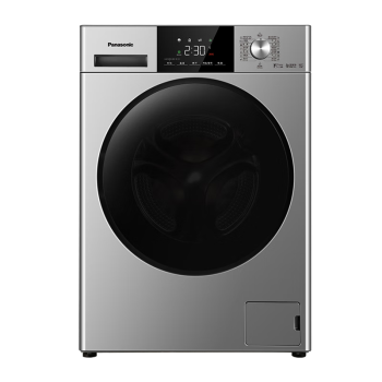 松下（Panasonic）全自动滚筒10公斤洗衣机洗烘一体机 45分钟快洗烘 除菌除螨 空气洗泡沫净银色EG13S