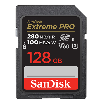 闪迪（SanDisk）128GB SD内存卡 6K视频 V60 U3 C10 高速相机存储卡 读速280MB/s 写速100MB/s 高清拍摄 畅快连拍