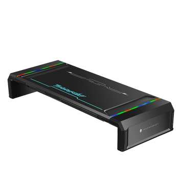 雷神（ThundeRobot）G201笔记本电脑散热支架 电脑显示器桌面增高架 USB拓展可调节收纳架 多功能带抽屉RGB