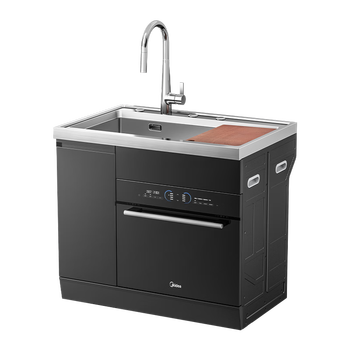美的（Midea）集成水槽变频洗碗机一体式 大单槽洗碗机 集成洗碗机 13套洗碗机带洗菜盆一体机 水槽式洗碗机XH09 变频分层洗XH09