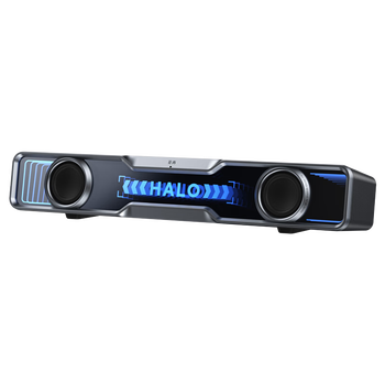 漫步者花再Halo SoundBar桌面音响音箱家用台式电脑游戏音响长条有线音箱蓝牙5.4RGB灯效 破界黑