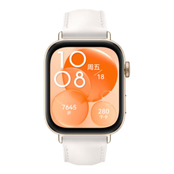 华为 【真皮材质，细腻触感】WATCH FIT 3 智能手表 国家补贴15%  珍珠白 轻薄大屏运动减脂