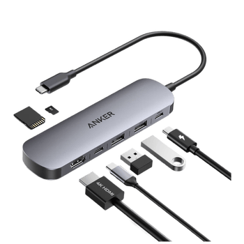ANKER����Type-C�Uչ�]7��1��չ�]PD100W���HDMIͶ��SD/TF�m�O��Mac�A��Pӛ����XUSB3.0�๦���D�Q��