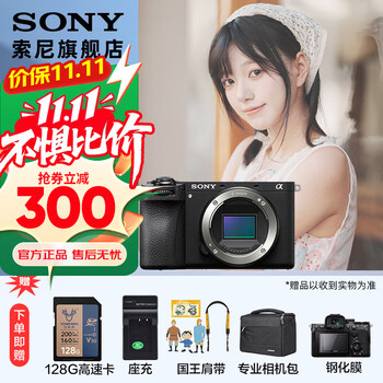索尼（SONY）  Alpha 6700 APS-C半画幅微单相机AI智能芯片 强悍对焦A6700/a6700L /6700m A6700拆机身【充+128G+肩带+屏+D11】 官方标配(不含内存卡)