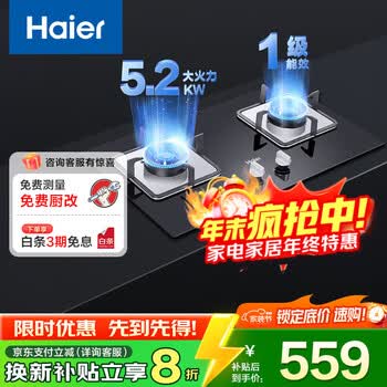 ������Haier��ȼ������Ȼ�� ����Ƕ��ʽ˫��5.2kw�ͻ� �Զ�Ϩ�𱣻� ̨Ƕ����һ����Ч �ɵ��ڵ׿� ��Q2BE3��5.2KW��Ȼ����