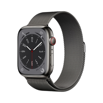 Apple Watch Series 8 智能手表GPS + 蜂窝款45毫米石墨色不锈钢表壳石墨色米兰尼斯表带MNKY3CH/A