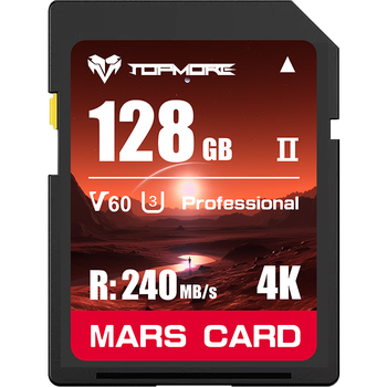 TOPMOREīǿ SDڴ濨 4K΢񴢴濨˫оV60 UHS-IIsdĸ 128GB 280M д90M