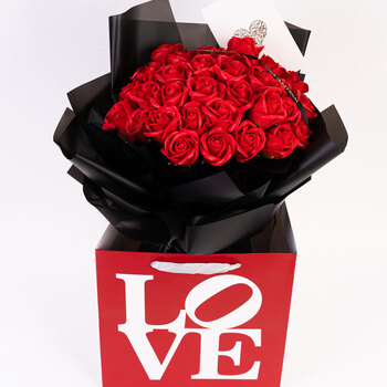 imhuahua玫瑰花束速递鲜花同城配送满天星生日情人节礼物表白送女友