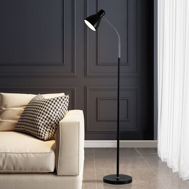 led落地灯客厅落地灯卧室床头书房落地灯简约现代风格黑色