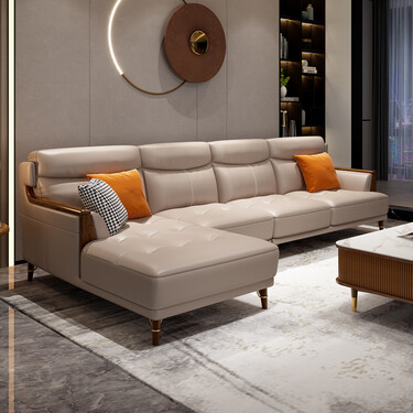 沙卡曼 意式轻奢真皮沙发客厅组合整装头层牛皮小户型北欧简约现代皮