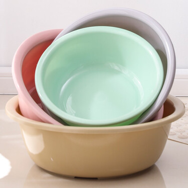 家用洗脸盆加厚大塑料盆小婴儿洗脚盆子学生宿舍用脸盆 中号颜色随机