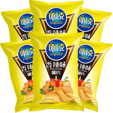 可比克纯切薯片 滋香烧烤味150g办公室休闲膨化零食