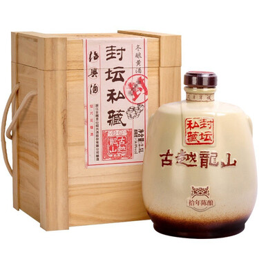 古越龙山 绍兴黄酒 封坛私藏 足年库藏 陈年花雕酒 半干型 2.5l 坛装