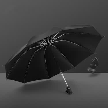 咏天 雨伞男全自动折叠伞晴雨两用自动开收黑色雨伞学生潮流三折大号