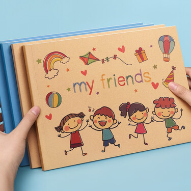 哔哩喵 图画本画纸空白绘画本卡通可爱幼儿园小学生图画本a4纸18张