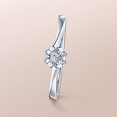 dr believe系列雪吻求婚钻戒女戒戒指 白18k金 【经典款】3-4分h色si1