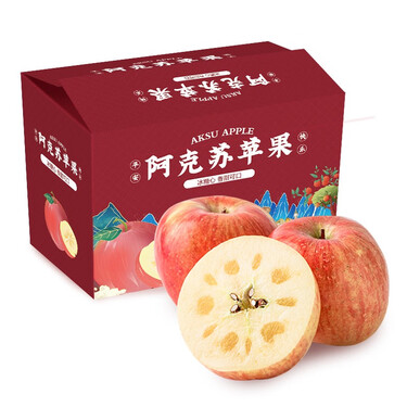 新疆特级阿克苏冰糖心苹果4.5kg 80-90mm 生鲜水果礼盒新老包装随机发
