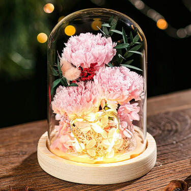 鲜粉玫瑰花摆件生日礼物女生结婚纪念日新婚礼物送女友老婆爱人朋友