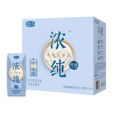 君樂寶 (junlebao)濃純 純味益生菌 常溫風味酸牛奶 原味酸奶200g*24