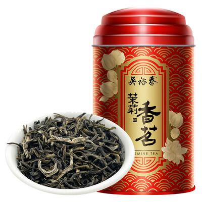 吴裕泰茶叶 花茶花草茶 新茶浓香茉莉花茶茉莉香茗七窨芽叶醇香100g