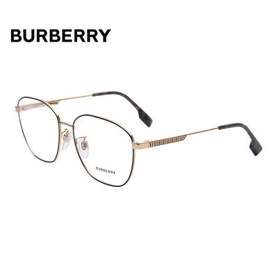burberry巴宝莉眼镜近视镜框光学镜架可配度数男女配镜金色101756mm