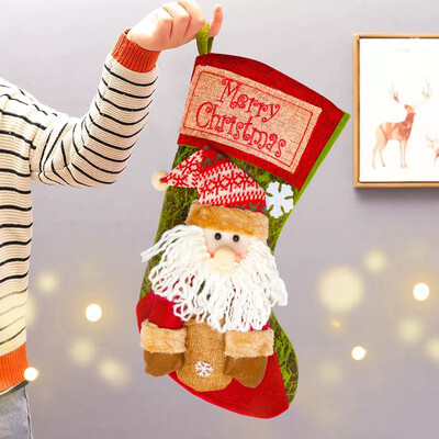 圣诞节树装饰挂饰老人雪人麋鹿袜子创意摆件 圣诞袜21款e【店长力推】