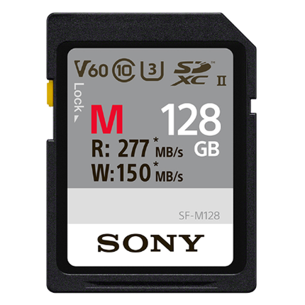 索尼(SONY)128GB SD存储卡 SF-M128/T2 M系列 相机摄像机内存卡 U3 C10 V60 UHS-II读速高达277MB/s