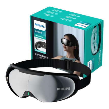 飞利浦（PHILIPS）眼部按摩仪护眼仪 热敷眼罩全包裹仿生气囊眼睛按摩器蓝牙送长辈男女友生日三八女神节礼物3203E