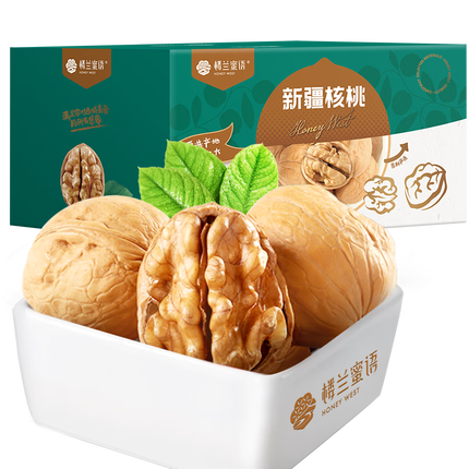 楼兰蜜语新疆核桃3斤装原味薄皮核桃仁节日送礼盒每日坚果零食炒货新疆