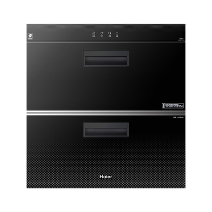 海尔(Haier)消毒柜家用嵌入式 消毒碗柜 奶瓶消毒 双二星级 紫外线+光波巴氏消毒0臭氧 母婴消毒童锁保护12LCS