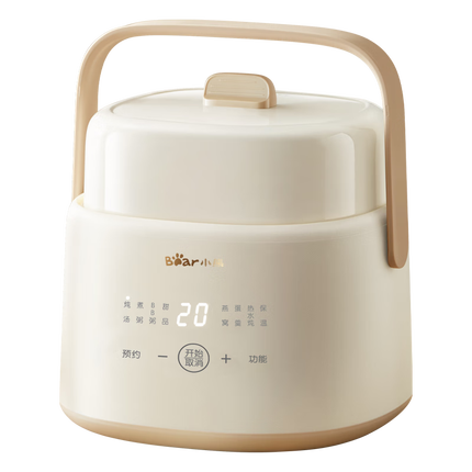 小熊(Bear)电炖锅 炖盅 隔水炖锅 燕窝炖 婴儿宝宝辅食锅 迷你1-2人BB煮粥煲汤锅 DDZ-J10P1米黄色 1L