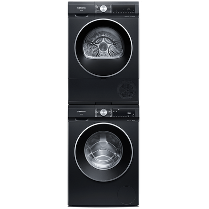 西门子(SIEMENS)iQ300曜石黑系列洗烘套装 10kg 智能除渍 滚筒洗衣机+10kg 热泵烘干机 U20W+D20W 国家补贴换新