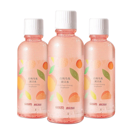 京东京造 桃桃乌龙漱口水500ml*3瓶 温和0酒精清新口气清洁口腔减少牙渍