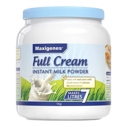 131元包邮 Maxigenes 美可卓 澳洲进口成人奶粉蓝胖子全脂调制牛奶粉1kg *2