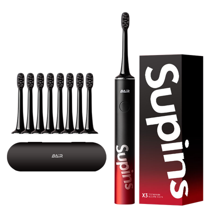 拜尔X3 电动牙刷成人充电式智能声波情侣款套装全自动牙刷男士女学生党男 送女朋友 酷爽黑 联名款