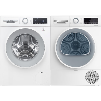 博世（BOSCH）【云朵白主推】洗烘套装10KG大容量洗衣机热泵烘干机152000+252U0A 家电国家补贴20%