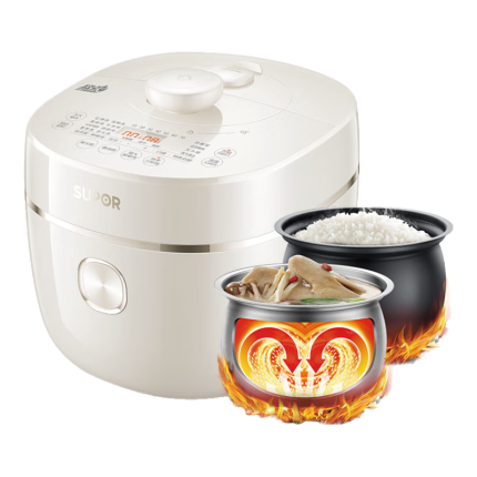 苏泊尔（SUPOR）IH电压力锅5L 家用智能2200W 0涂层钢釜8min快速菜SY-50HC5021Q电饭煲高压锅3-6人