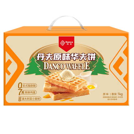 丹夫 经典原味华夫饼1000g2斤送长辈健康礼盒蛋糕面包零食早餐糕点心