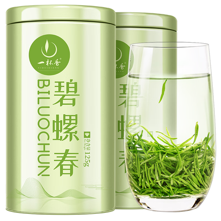 一杯香茶叶绿茶明前嫩芽碧螺春250g2025新茶春茶礼盒装自己喝送礼品袋