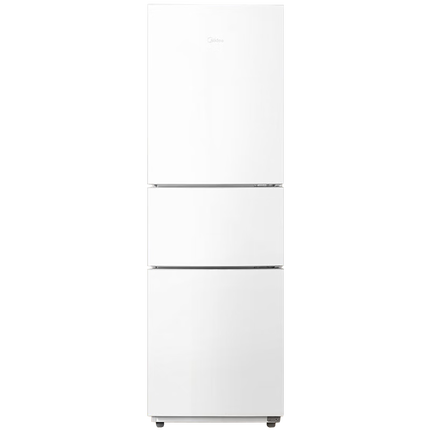 美的（Midea）白色租房家用客厅小型冰箱三开门中门软冷冻节能省电低音MR-230TE 以旧换新