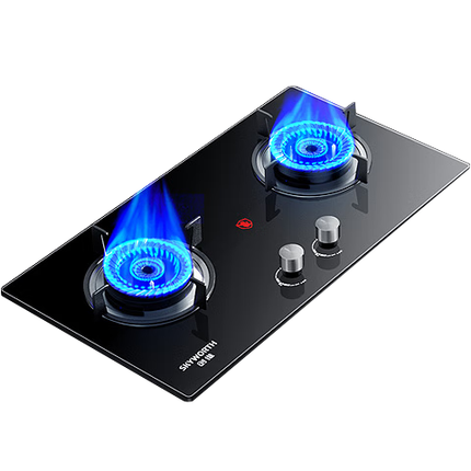 创维（Skyworth）燃气灶煤气灶双灶家用5.2kW天然气嵌入式台式灶具大火力玻璃面板国家补贴Z207BS（不包安装）