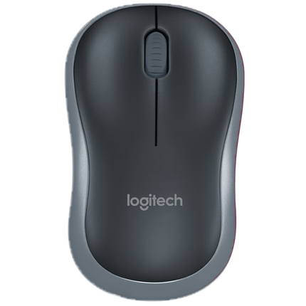 罗技（Logitech）M185鼠标 无线鼠标 办公鼠标 对称鼠标 黑色灰边 带无线2.4G接收器