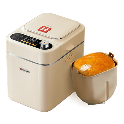 海氏（Hauswirt）【国家补贴】A5面包机家用全自动多功能智能早餐和面发酵烘焙烤吐司三明治机 奶米白