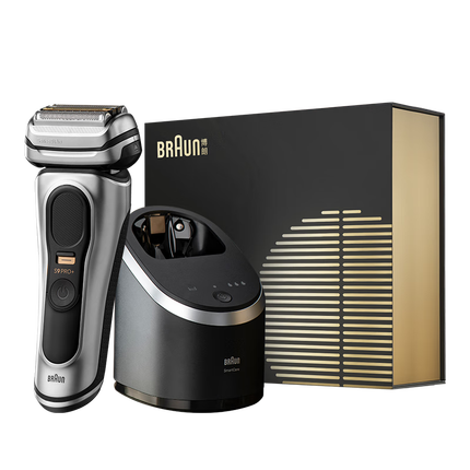 博朗（BRAUN）巅峰9系pro+升级版清洁护理中心电动剃须刀整机德国进口往复式礼盒款送男朋友生日礼物