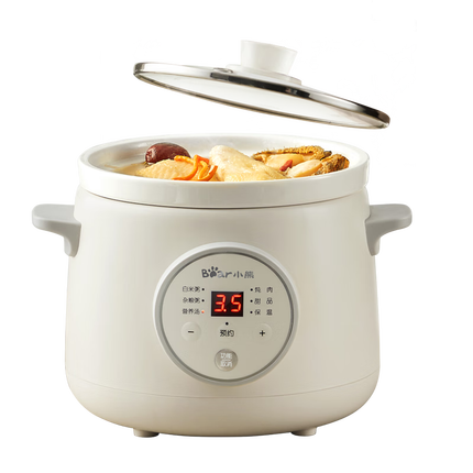 小熊（Bear）电炖锅 电炖盅 煮粥神器煲汤锅炖汤锅 BB煲婴儿煮粥锅熬粥宝宝炖盅养生1-3人辅食锅E15K2 1.5L