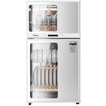 美的（Midea）消毒柜家用 厨房餐具碗柜碗筷茶杯消烘一体机 小型立式 婴儿奶瓶 77L三层 高温二星级 80G05